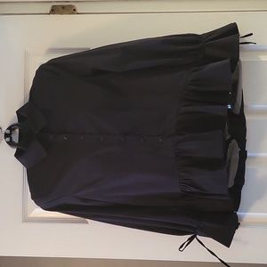Hi-Low Button up Black Shirt